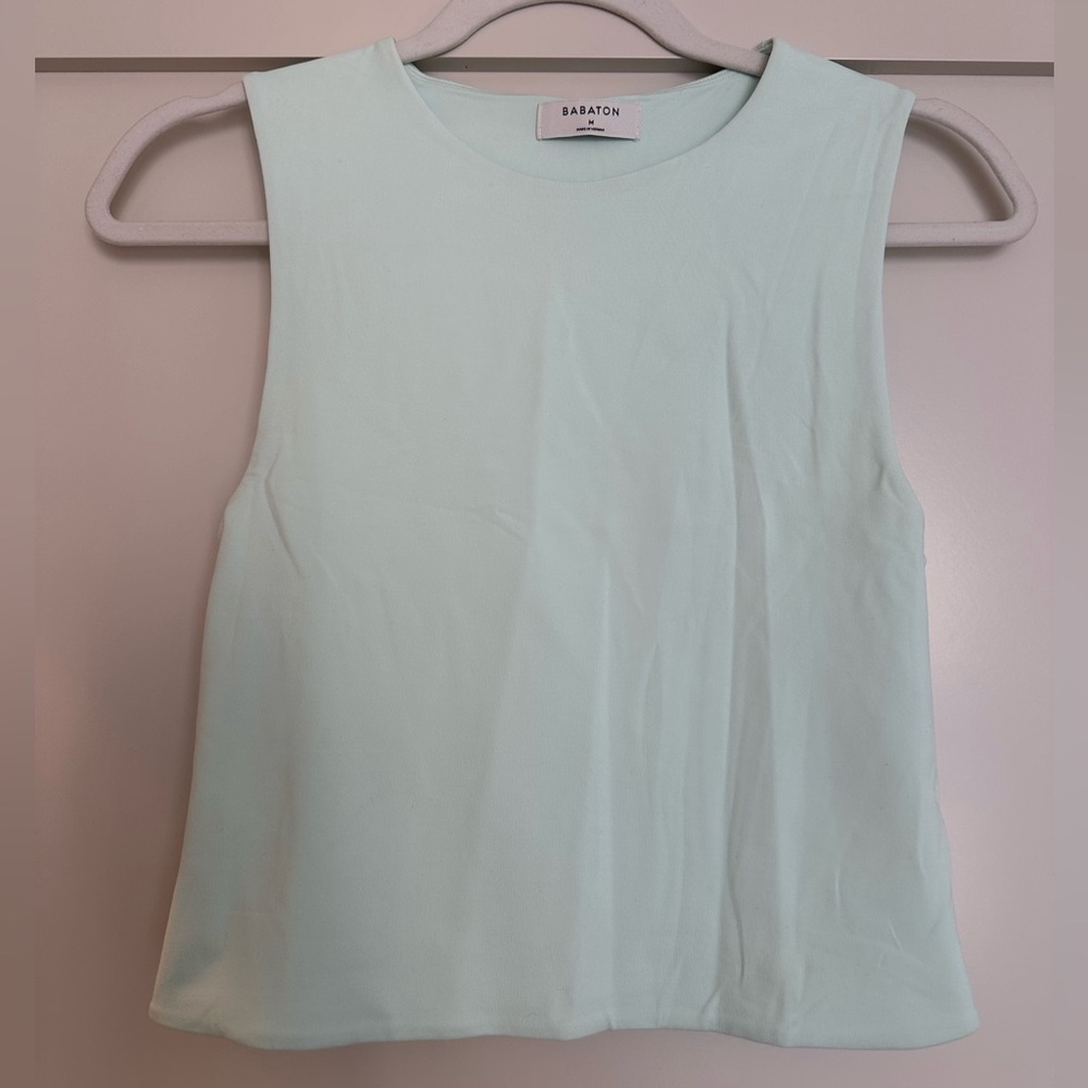 Babaton by Aritzia Light Aqua Contour Tank Top